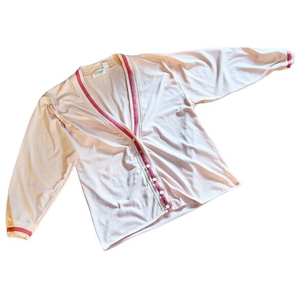 Vintage 80’s 90’s Lightweight Pink Cardigan Stefano World Wide - Picture 8 of 8